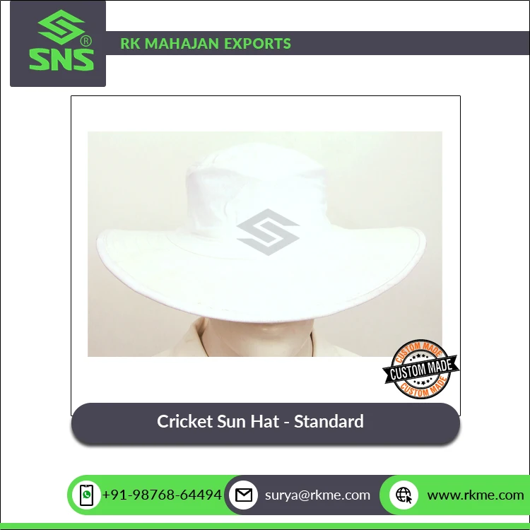 Best Selling Excellent Quality Kids & Adults Sizes Embroidered Polyester Cotton Sports Cricket Sun Hat - Standard from India