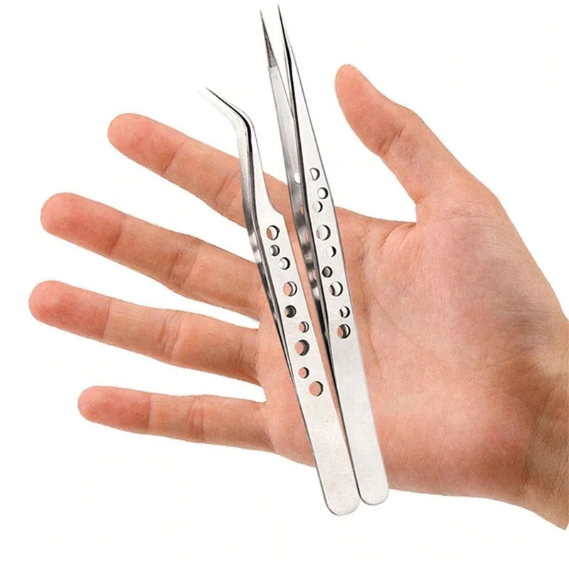 Stainless Non-Magnetic Eyelash Extension Tweezers Latest Design Good Quality Eyelash Tweezers