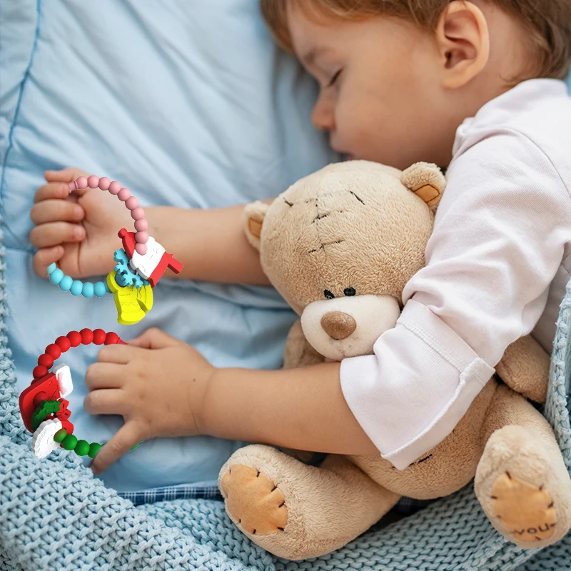 christmas gifts baby silicone teething toys 3-12 months teething ring baby soft teethers toys toddler teething chew toys