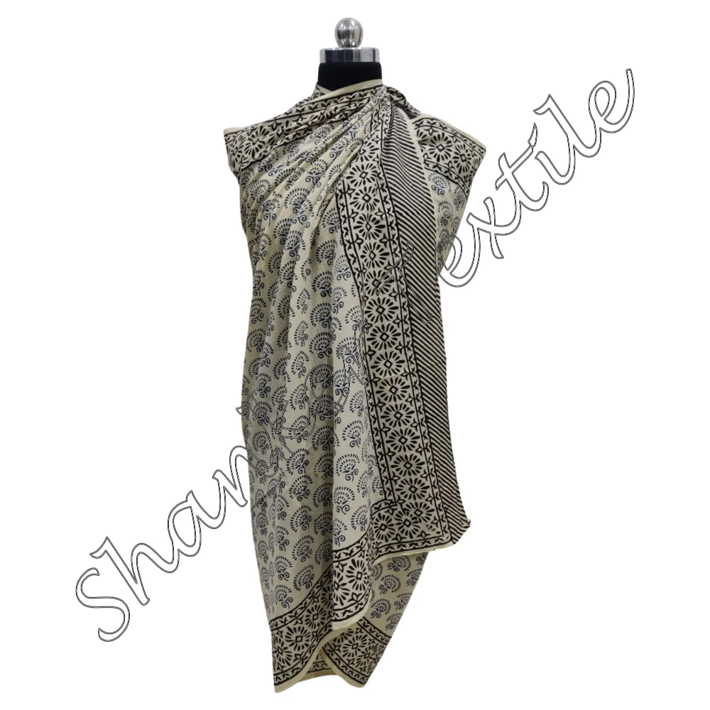 Indian Hand Block Print Lightweight Cotton Bikini Cover Up Sarong For Women Gift For Her Beach Wrap Sarong Scarf Indian Designer