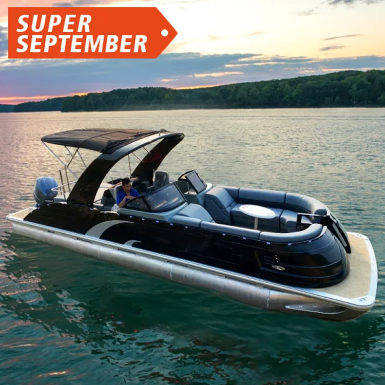 22-футовая Роскошная понтонная лодка Kinocean с подбортным мотором Двойная модель для рыбалки скидка на продажу