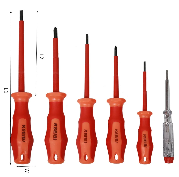 KSEIBI High quality VDE INSULATED SCREWDRIVER SET 6-Pc for ensure they are safe to use when working with electricity, up to 1000