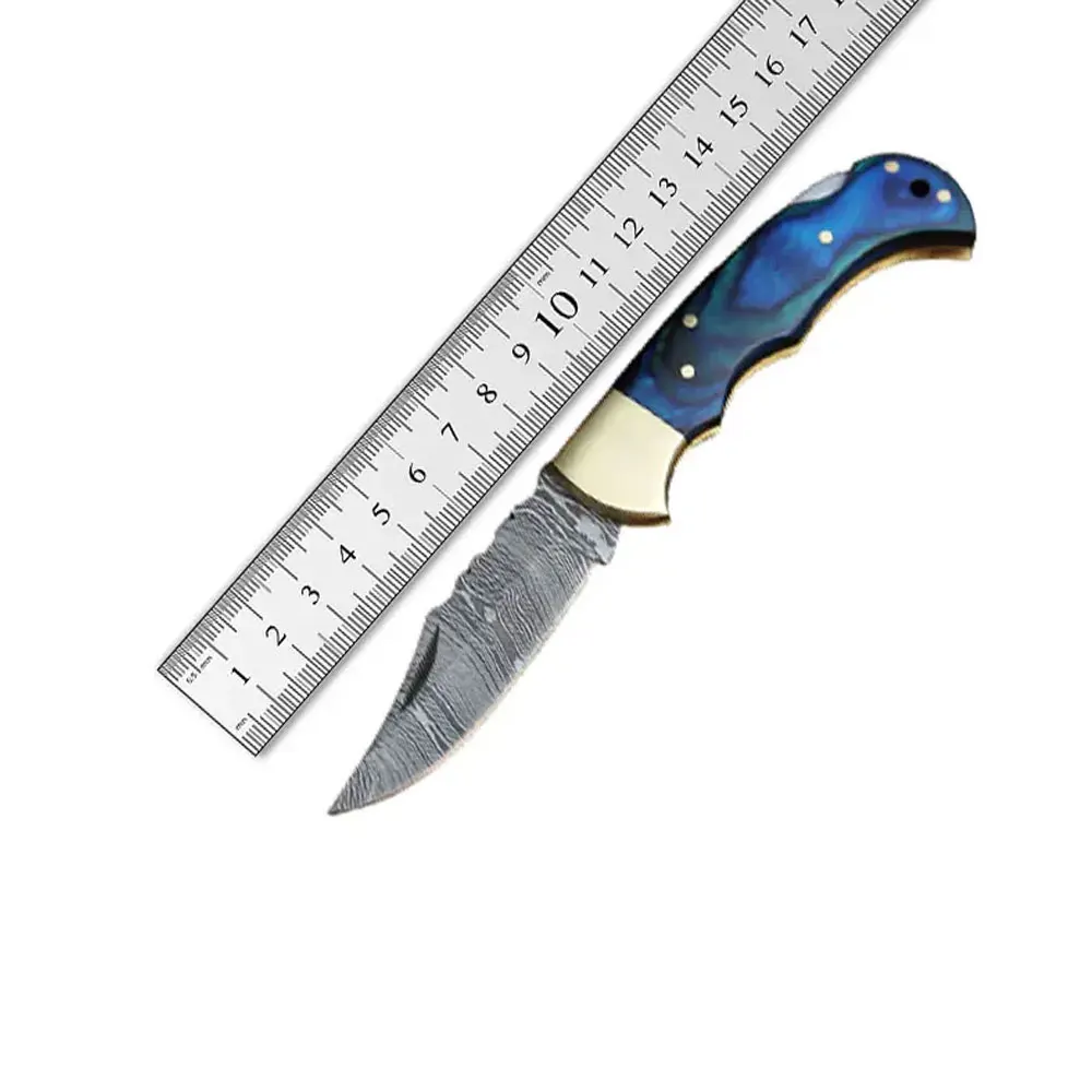Damascus Folding Knife Professional Damascus Steel Strong Blade Steel Pocket Knife With Sheath