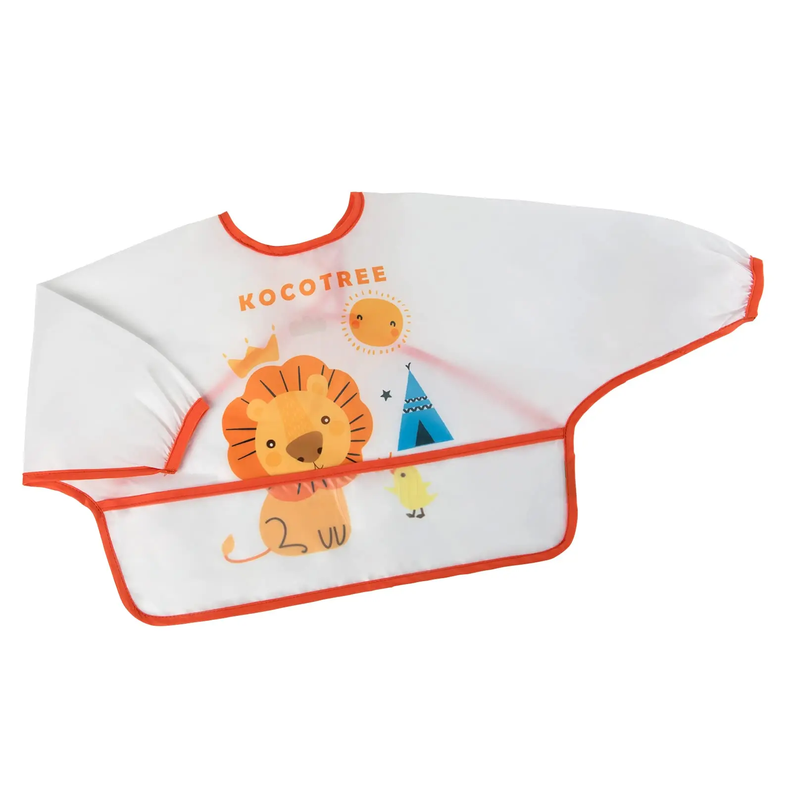 KOCOTREE 2023 New Cute Toddler Baby Bibs Waterproof Long Sleeves Smock Apron Boys Girls Eating Painting with Pocket Full Cover