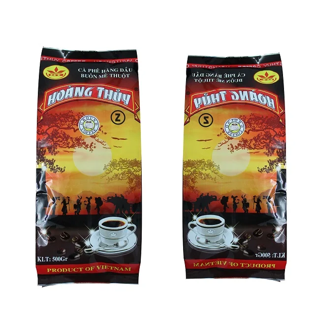 Вьетнам поставщик хорошего качества молотый кофе 70% робуста Хоанг Thuy крепкого HACCP & ISO 9001:2015 сертификат 500 г/пакет