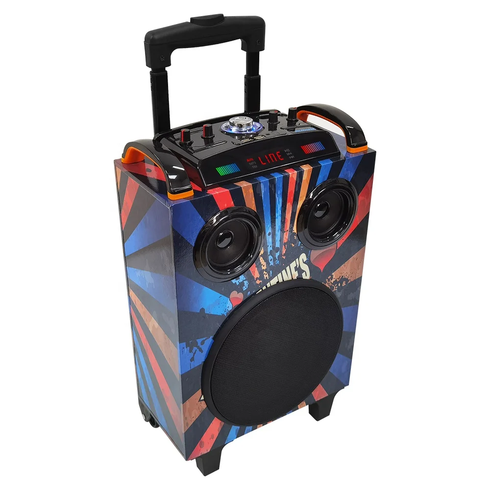 Party Box  High Power Bluetooth Speaker Wireless Microphone High Volume Audio 50W Portable Trolley Speaker