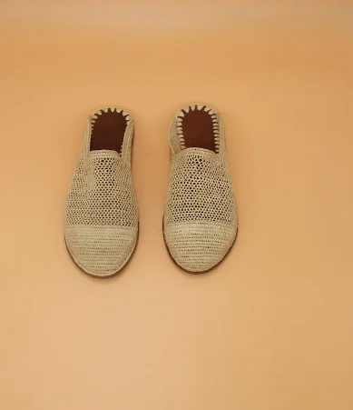Coustmized Natural Raffia slippers