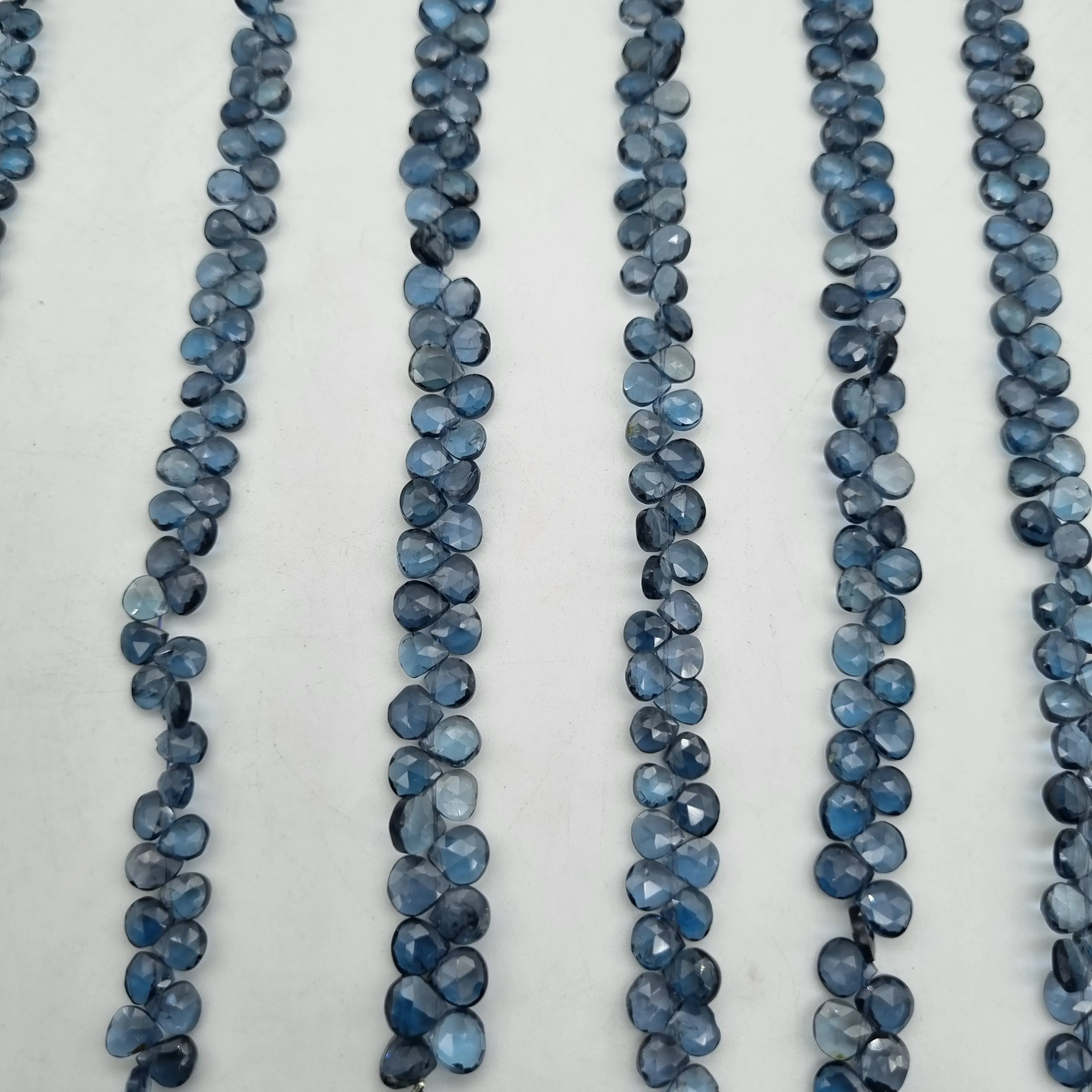 Natural  London Blue Topaz Faceted Heart Cut Beads In Wholesale For Jewelry