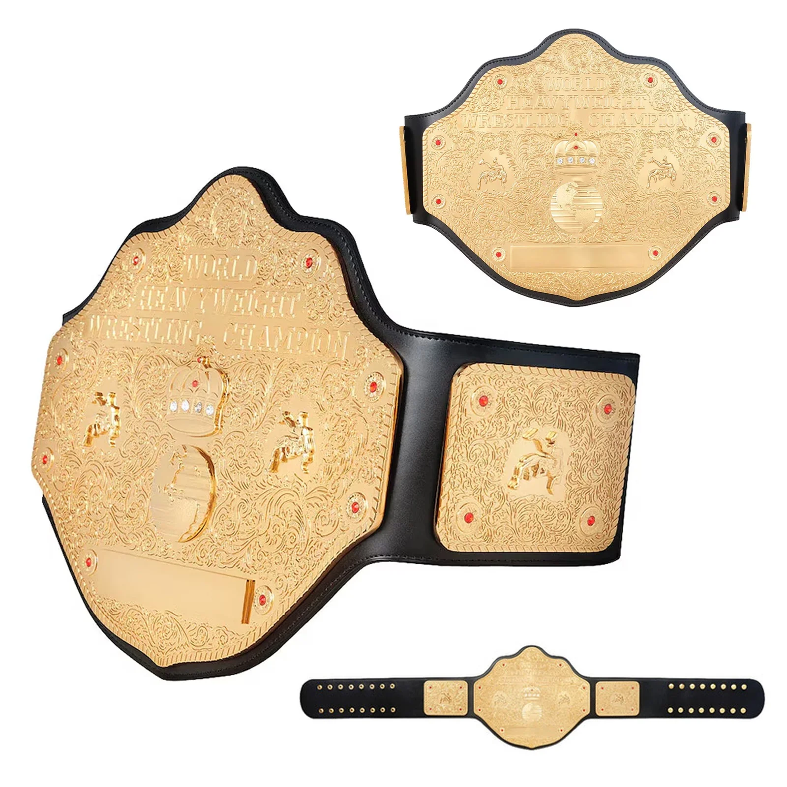 WORLD HEAVYWEIGHT BIG GOLD CHAMPIONSHIP BELT 4MM ADULT SIZE World Heavyweight Big Gold Championship Wrestler Belt