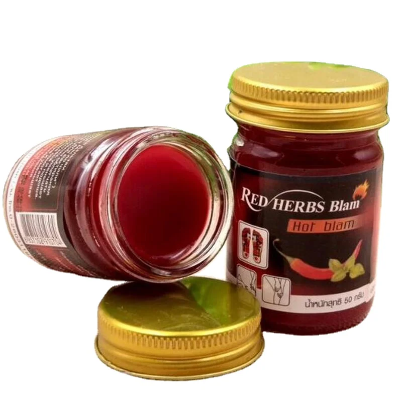 Red Colour Herbs Balm Massage Balm for Pain and Swell Relief Hot Balm Used for Preventing Mosquitoes and Pains Simply to Relax