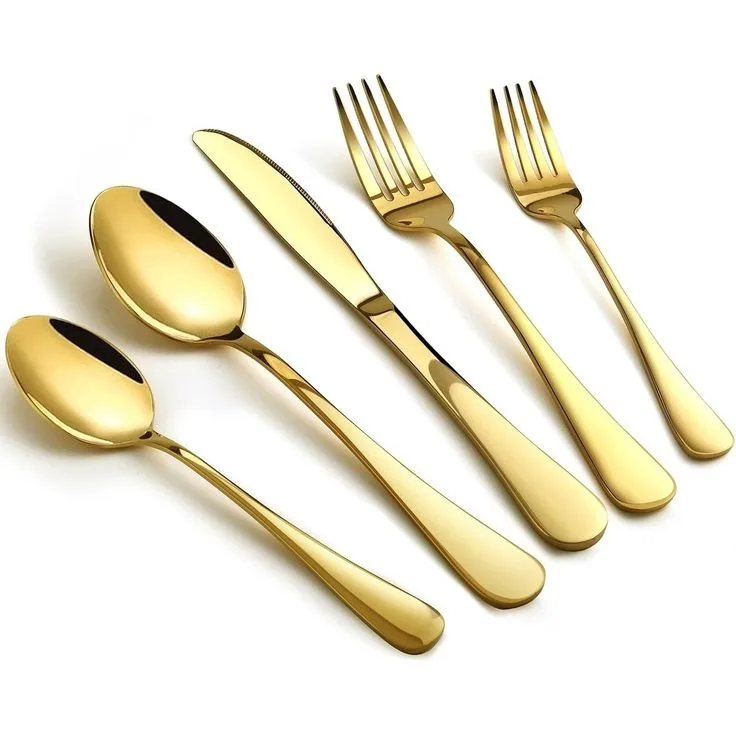 Fancy Design Cutlery Shiny Finishing Design Tableware Metal Cutlery Set Indoor Dinnerware Metal Cutlery