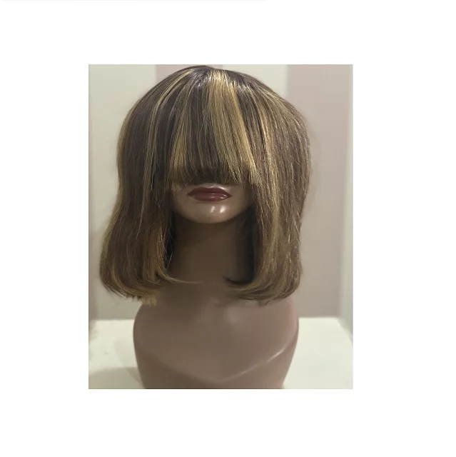 Wholesale Peruvian Cambodian Human Hair With Highlight Coloured Bob Wig Human Hair Brazilian Raw Virgin Piano For Women Hair Wig