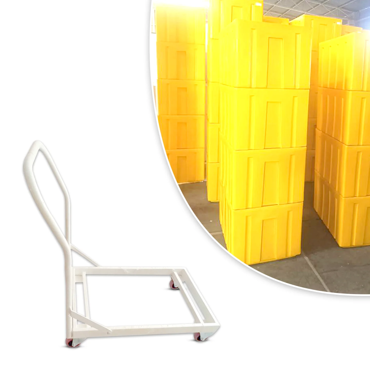 Mowell Customized Wholesale Large Size multi utility cart Trolly Basket for industrial use or medical Yellow Basket with trolly