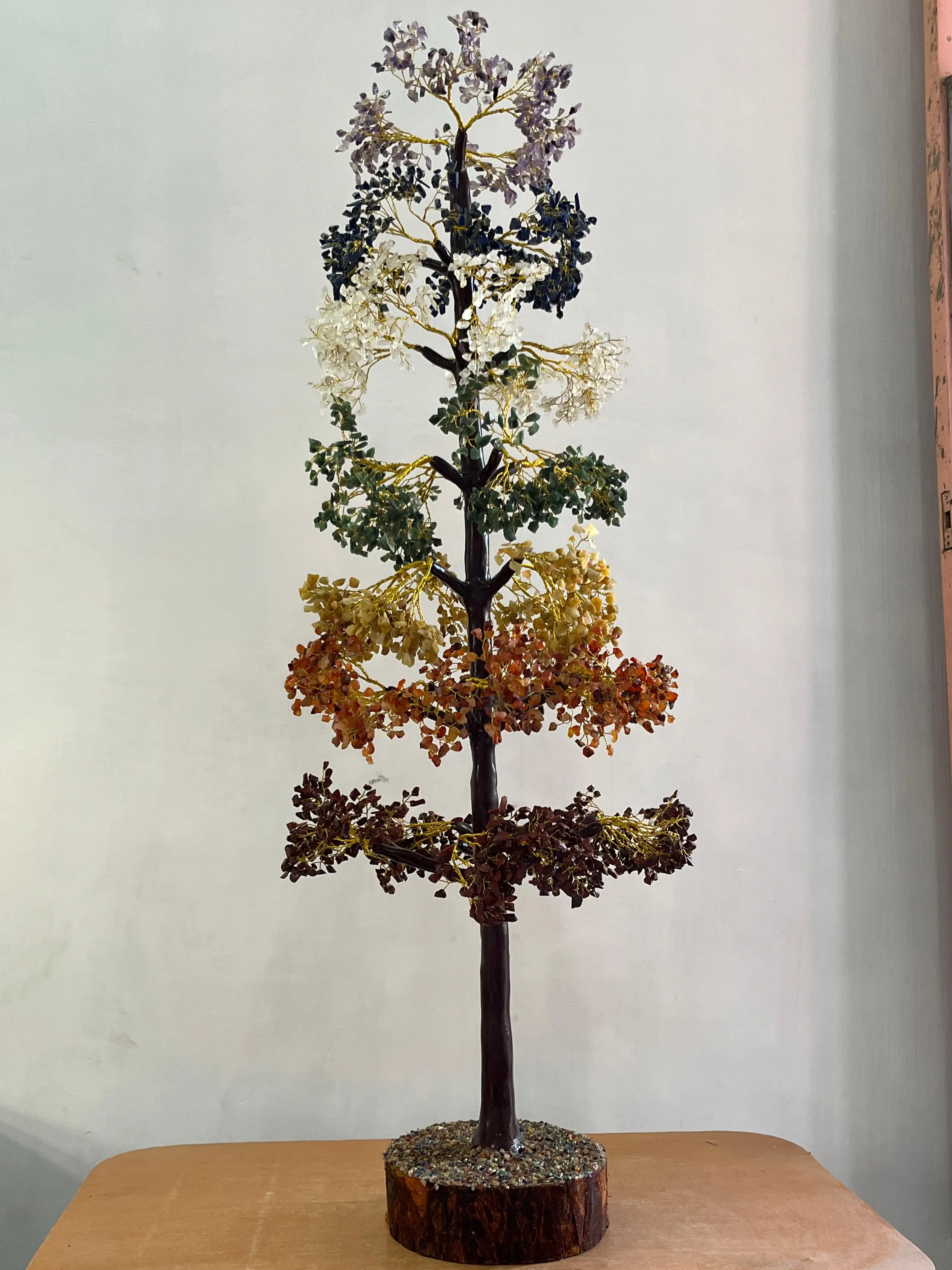 Wholesale Natural Crystal Seven Chakra Tree Large Fairy 5000 Beads Gemstone Trees For Home And Office Decoration