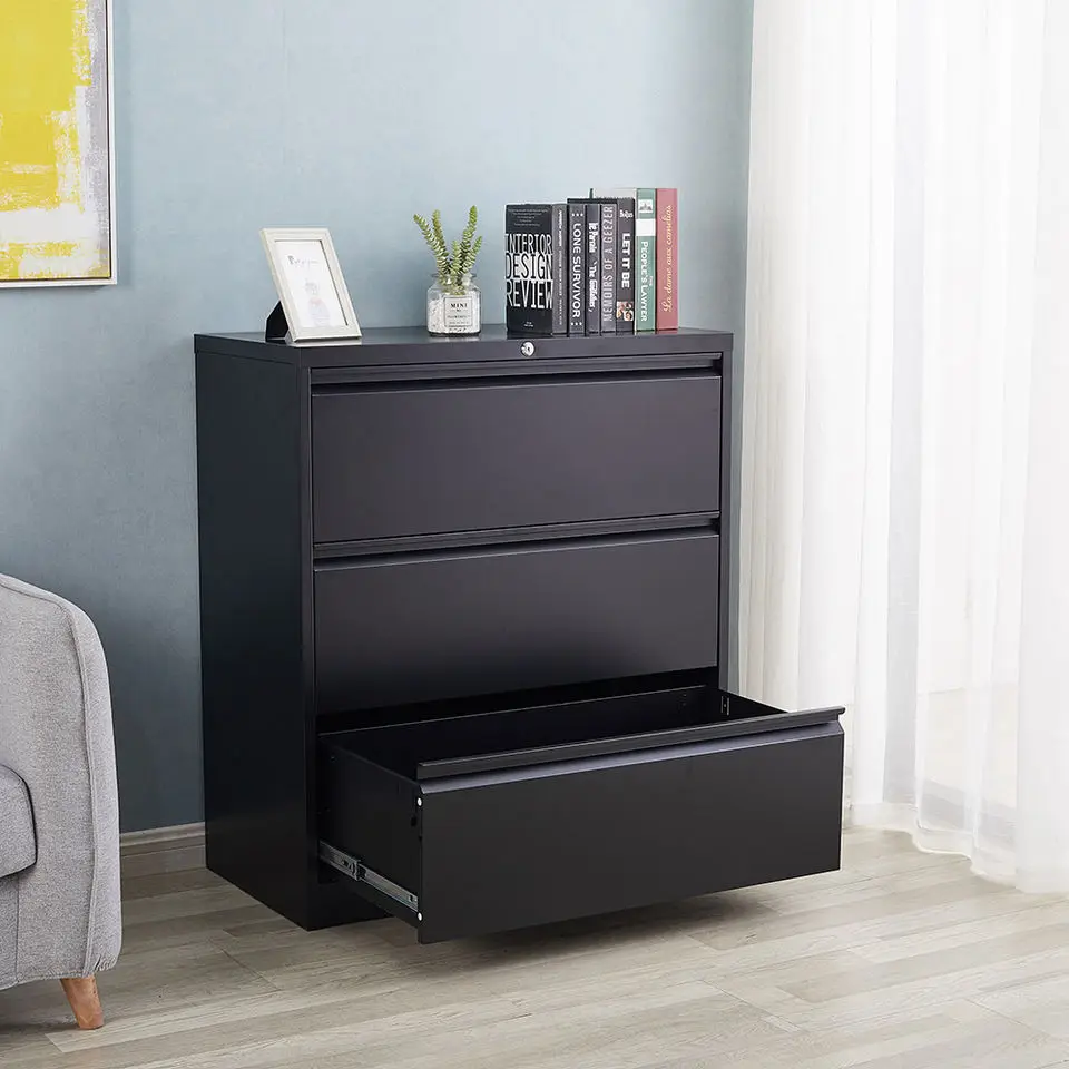 HUIYANG Lateral 3 drawer steel file Cabinet home office chest metal drawer cabinet