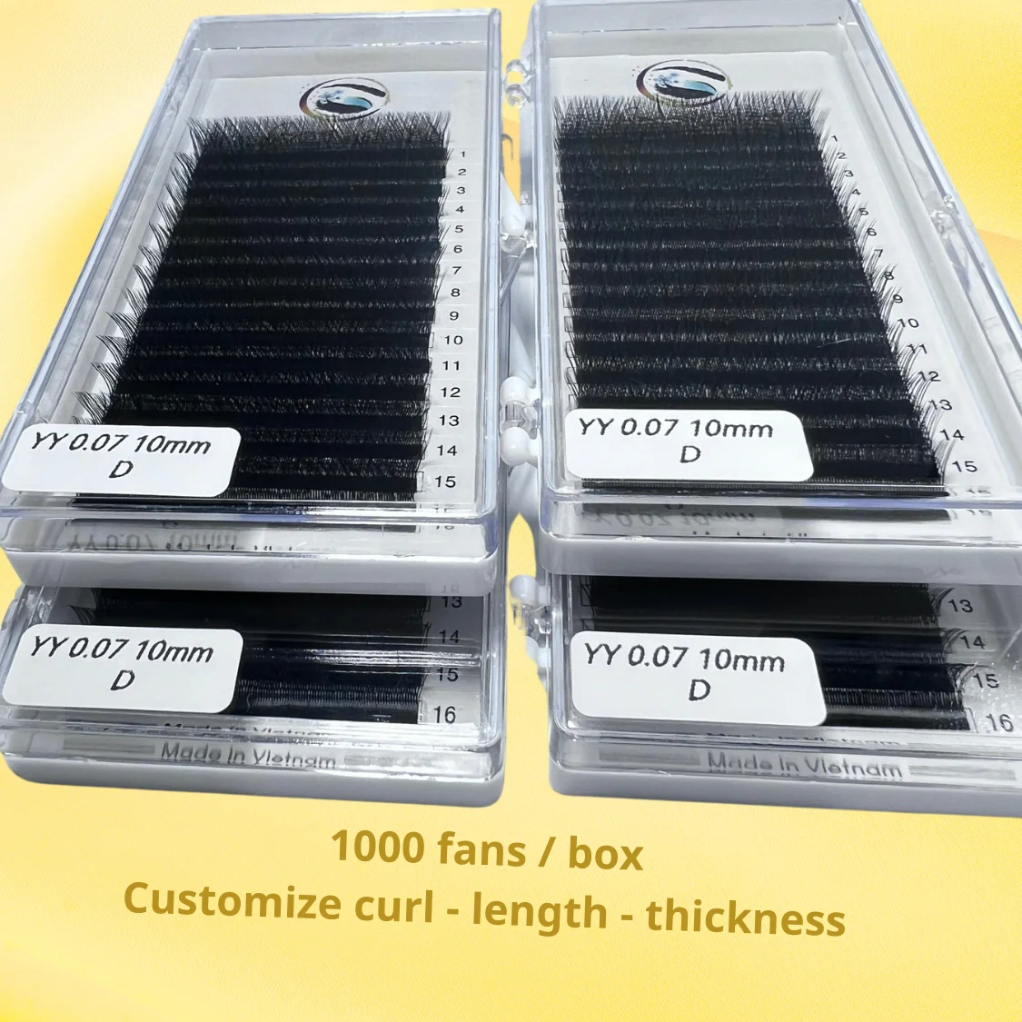 Eyelash Extension  YY Y W V Clover Lashes Trays 2D 3D 4D 5D 6D 7D Matte Black Mink Korean Pbt Custom Private Label