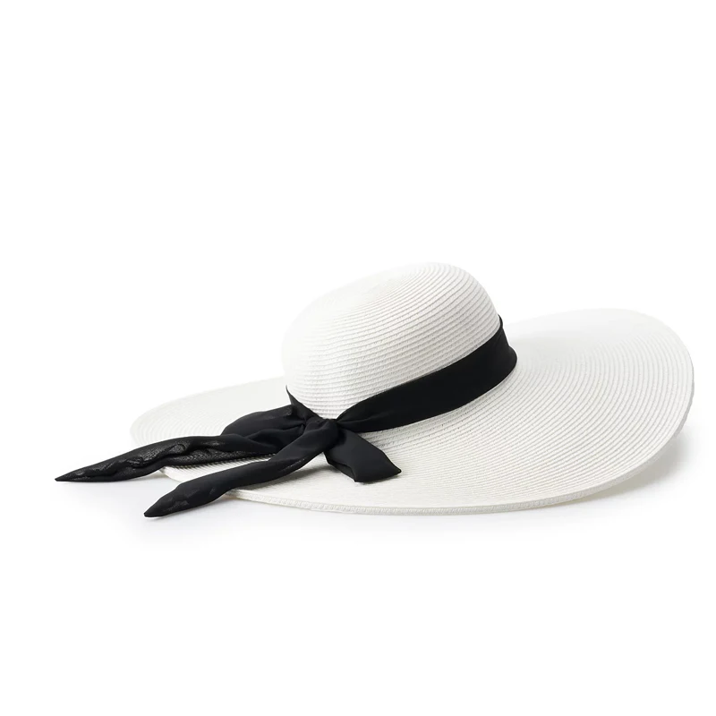 Womens White Straw Summer Beach Hat for Women/Large Brim Hat/Straw Hats Made From Paper Straw Vietnam Wholesale