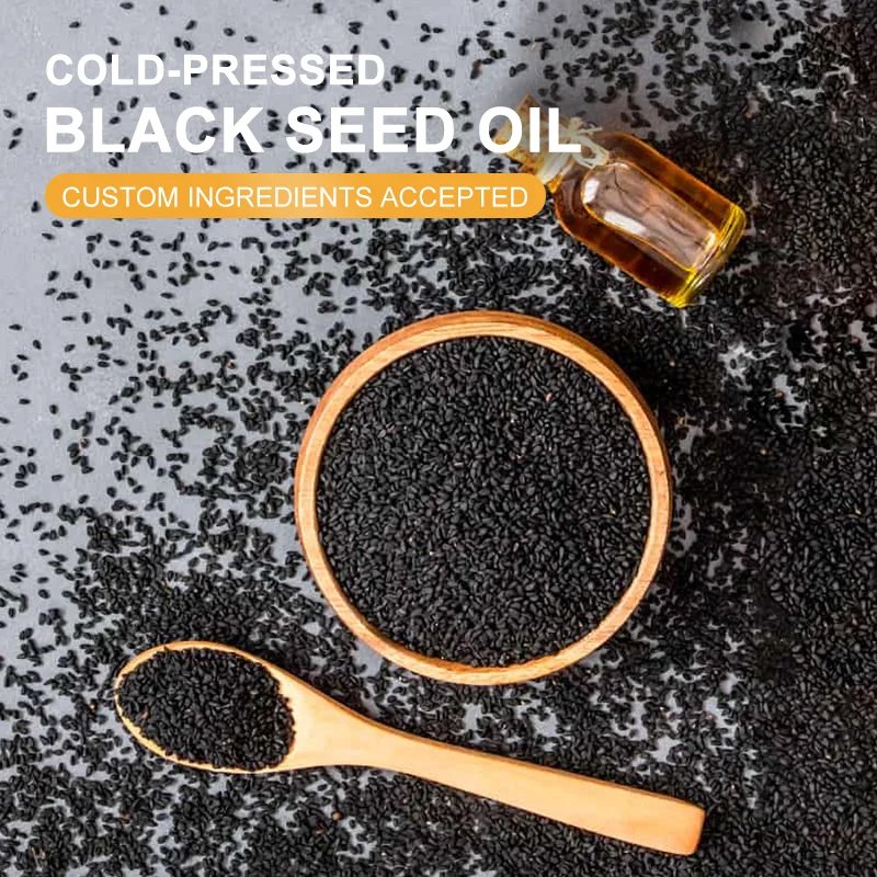 Customized Black Seed Oil Gummies Vegan Black Cumin Seed Oil and Honey Gummies For Hair Growth