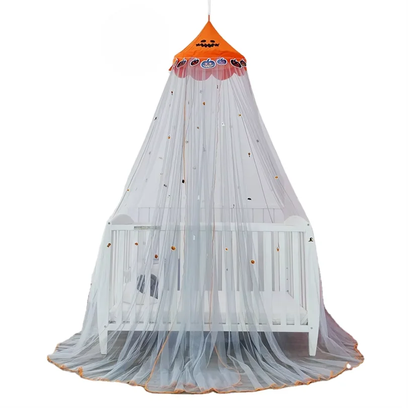 Halloween Kids Glow in The Dark Stars Hanging Bed Curtain Mosquito Net Canopy Netting For Full Double Bed