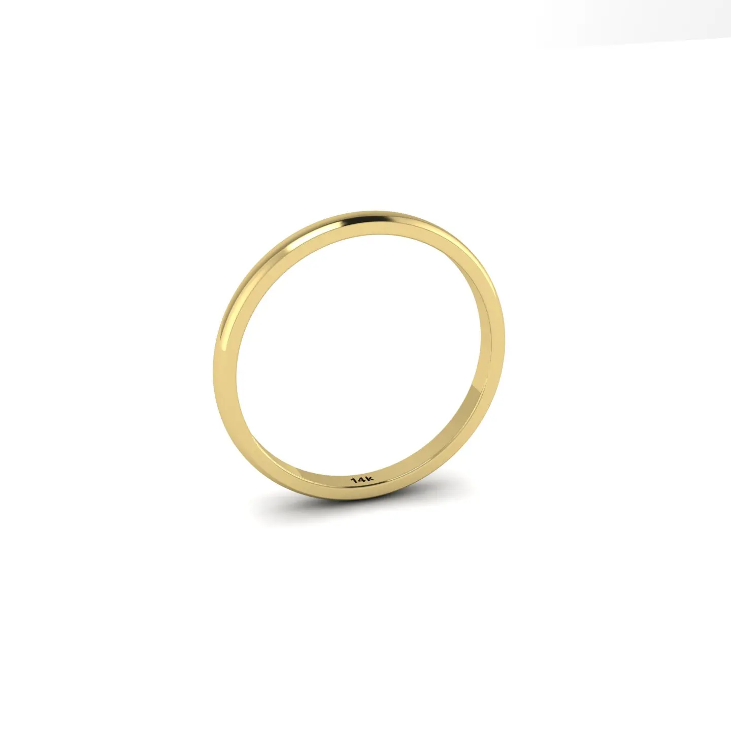 New Arrival Comfort Fit Fine Gold Ring 9k/14K Yellow Light Court Shape with Custom Logo Wedding Gift Women Lady Girl Plain Band
