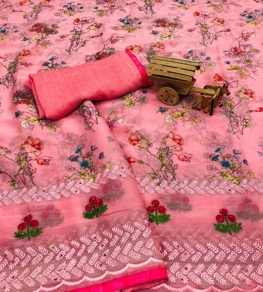 Indian chiffon saree / sari for women latest design