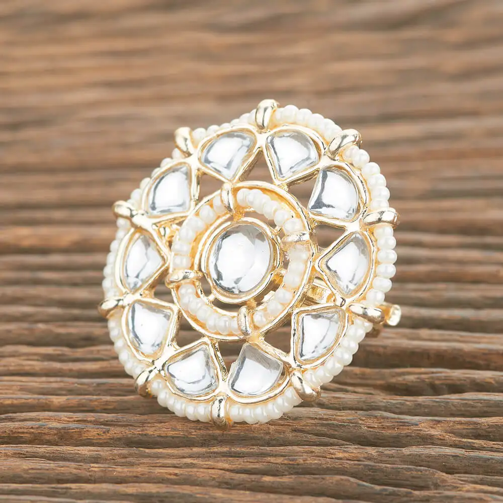 Handmade Indo Western Adjustable Finger Ring With Gold Plating Fashion Jewellery Wholesalers in India