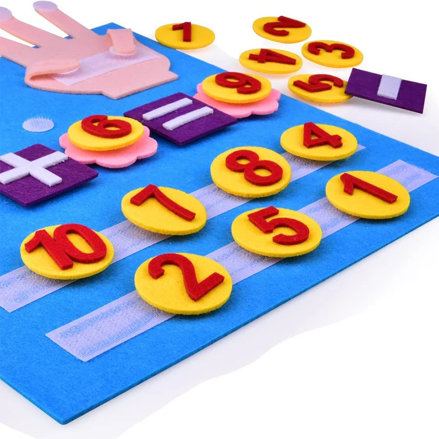 preschool math teaching aids Children Early Education Toys Felt Board Finger Numbers Counting Toy