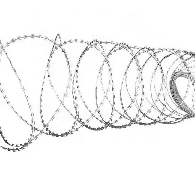Low price concertina hot dipped galvanized 450mm X10m MBBT COIL BTO-22 fence top Concertina Razor Barbed Wire