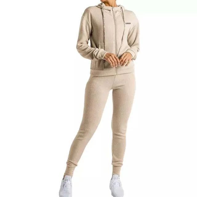 High waist jogger sets woman tracksuits 80% cotton 20% fleece clothing women suit cheap price best quality womans tracksuit 2022