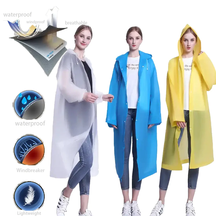 High Quality Custom Logo Waterproof Rain Poncho Reusable Rain Coat Rain Jacket Raincoat with Logo