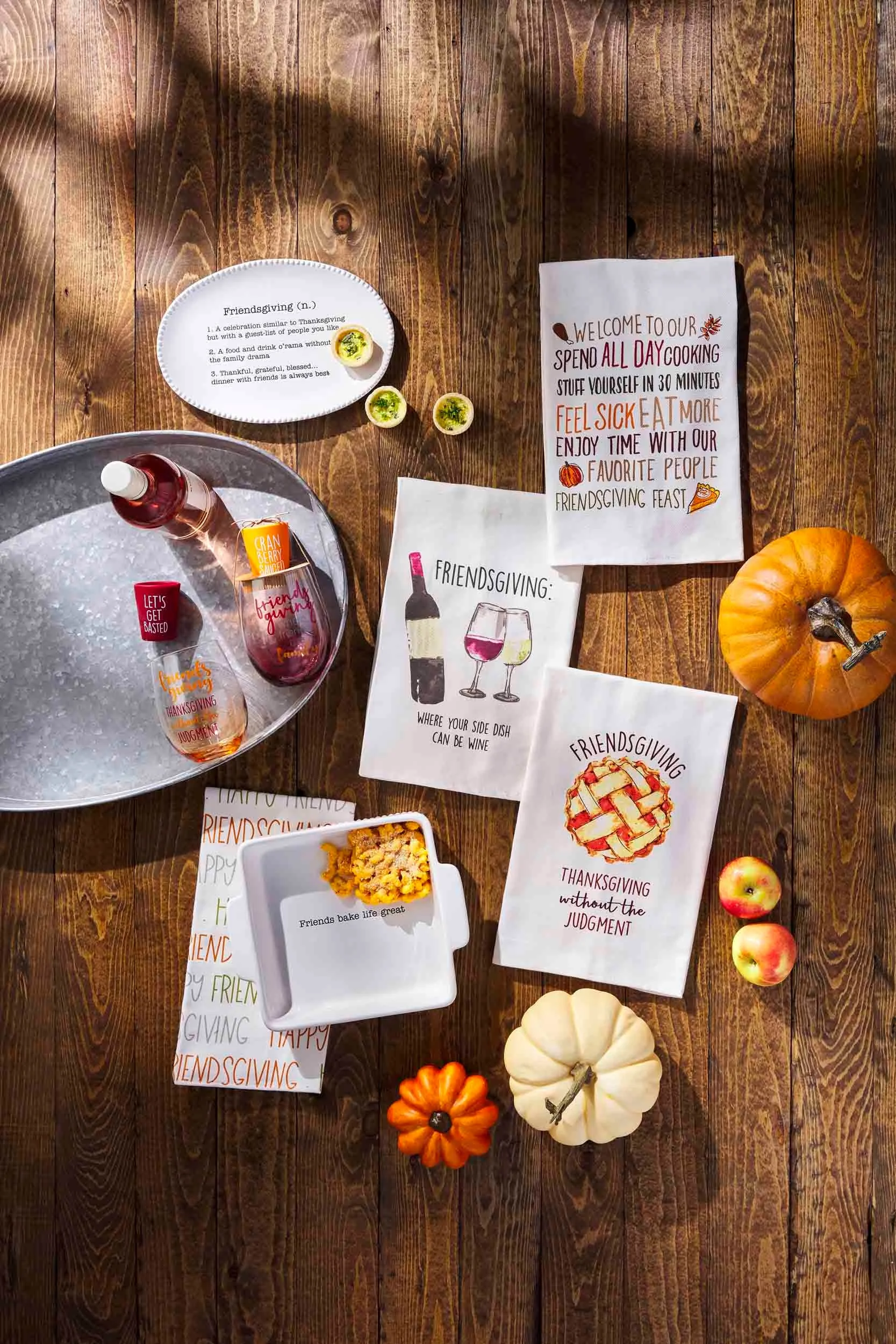 Wine Pie Welcome Friendsgiving Towel