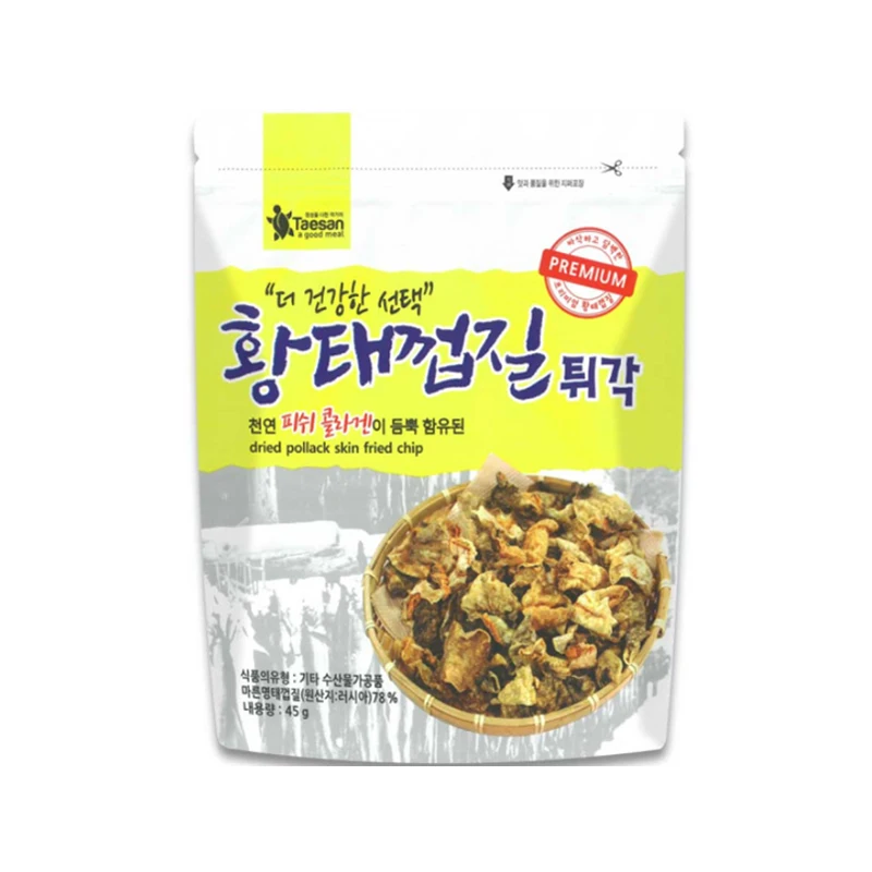 TAESAN Crispy Pollack Skin Snack Spicy Flavor