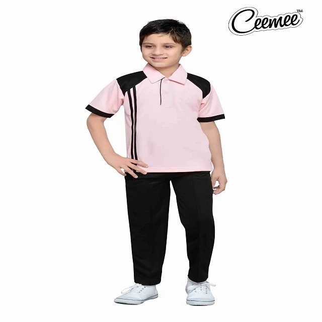 Factory Custom Design Kids Solid Polo T-Shirt and Pants Cotton Short Sleeve Sports T-Shirt and Uniform for School Boys
