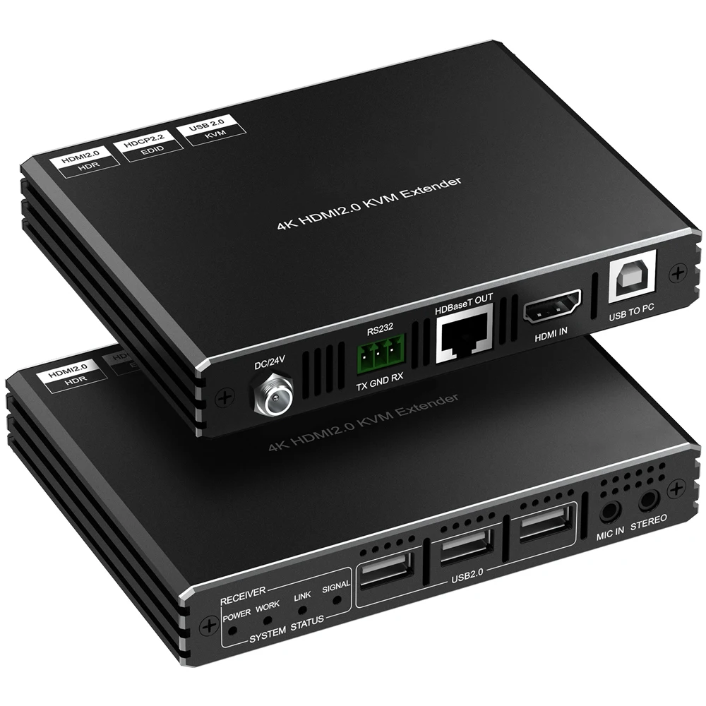 HDBaseT HDMI Extender 120m KVM IR Pass Though Receiver Transmitter 4K60hz 1080P60hz TX RX HDMI KVM Extender for pcs
