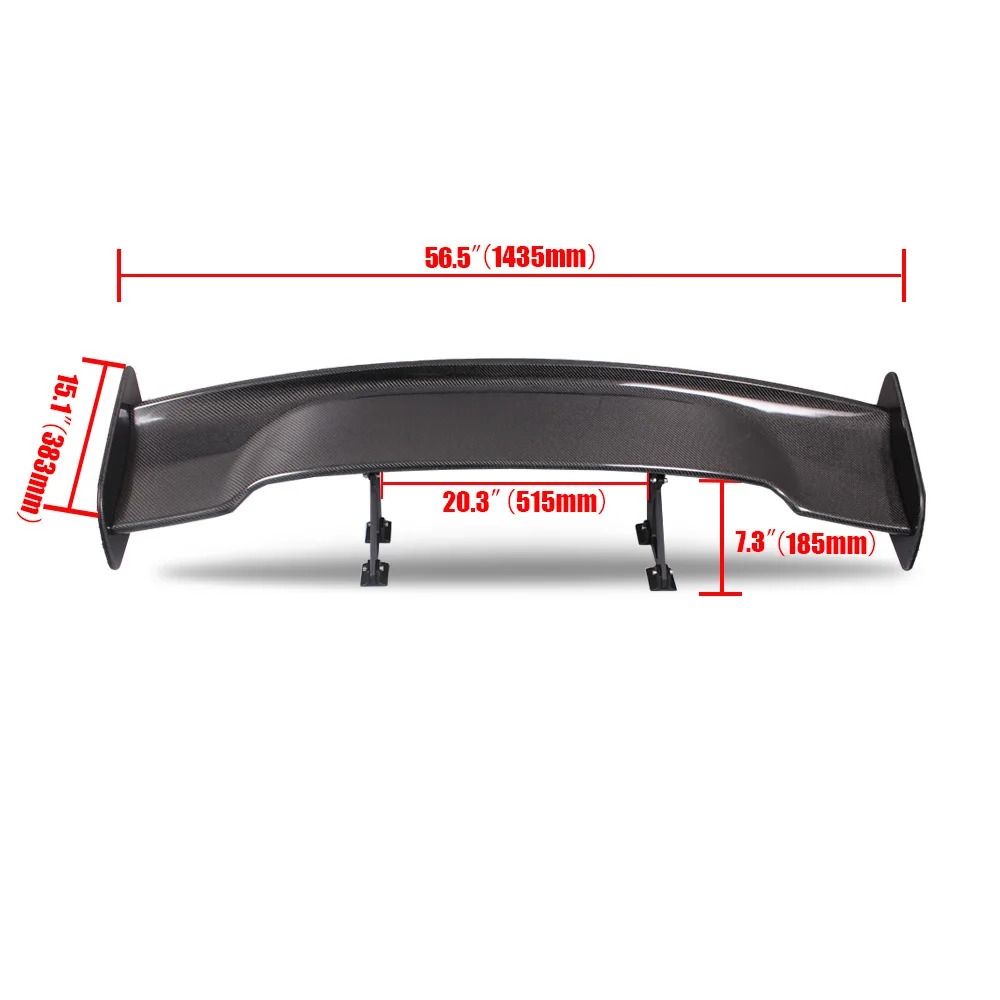 Universal Auto Modification Part Rear Wing for Three Compartment Car GT Genuine Carbon Fiber Fixed Wing 145cm Spoiler