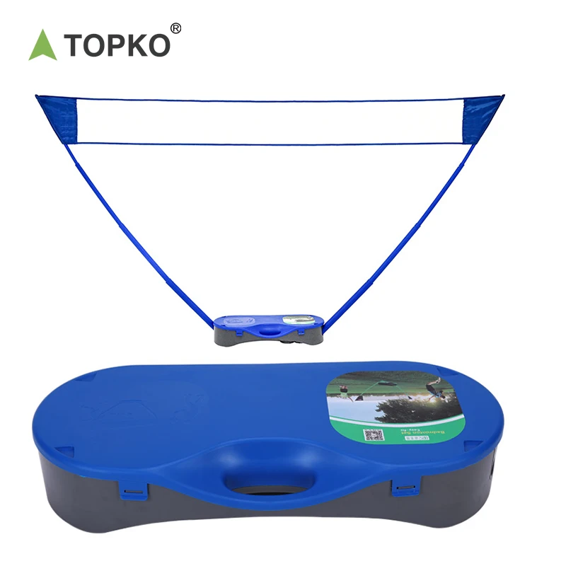 Topko Durable Foldable Badminton Net With Rackets for Indoor & Outdoor Portable Volleyball Tennis Net Stand