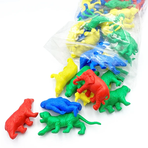 40 Pcs Mix colors and Mix10 Wild Animals Counters Maths Toys