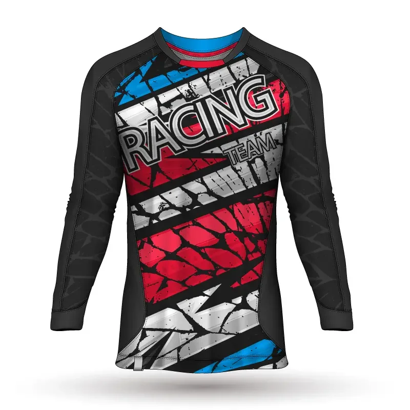 Motocross Jersey 100% Polyester Micro Mesh Fabric with Never Fading Color MX Sublimation Jersey Motorcycle & Auto Racing for Men