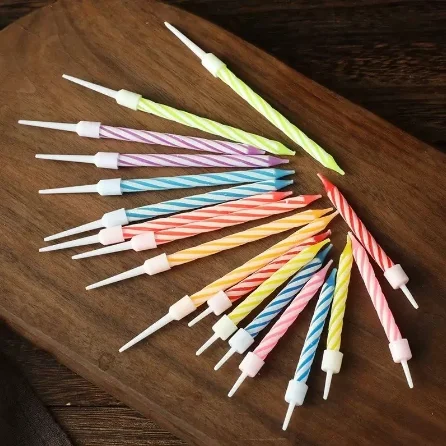 Decorative Spiral Birthday Candles for Cakes Cupcakes and Birthday wishes Spiral Birthday Candles - 24pc with Competitive Price