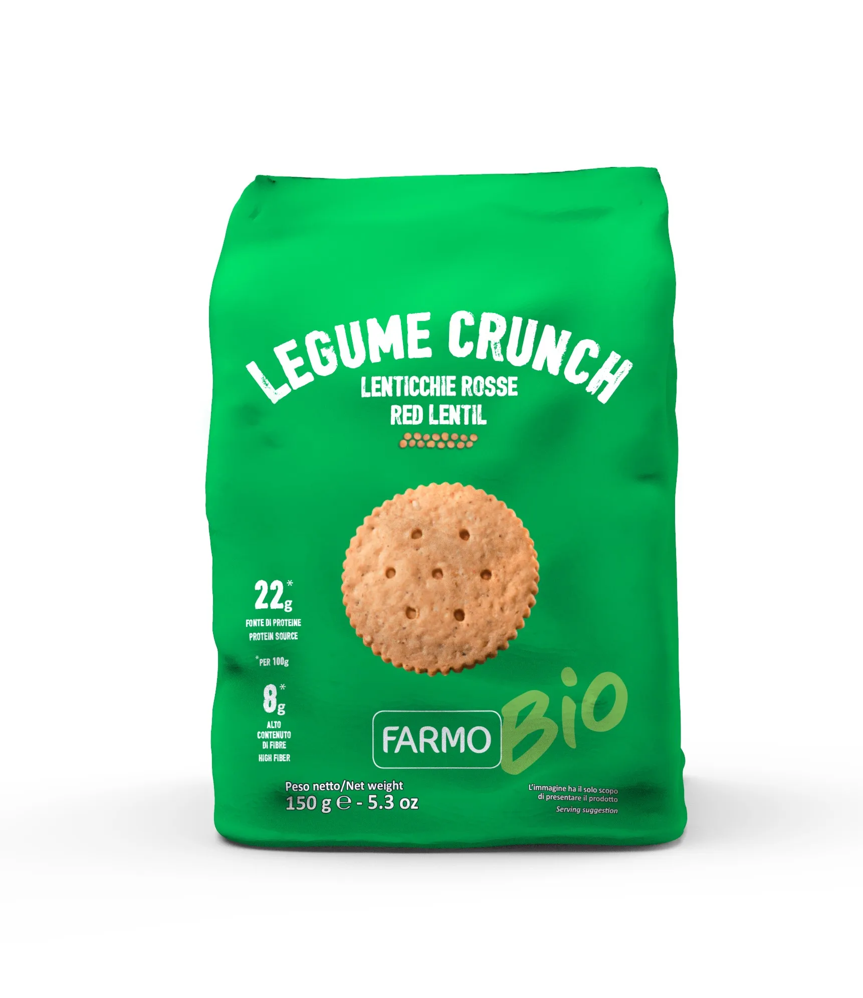 Лучшее итальянское качество органические бобовые Хрустящие крекеры из красной чечевицы 150 г соленые закуски без глютена для