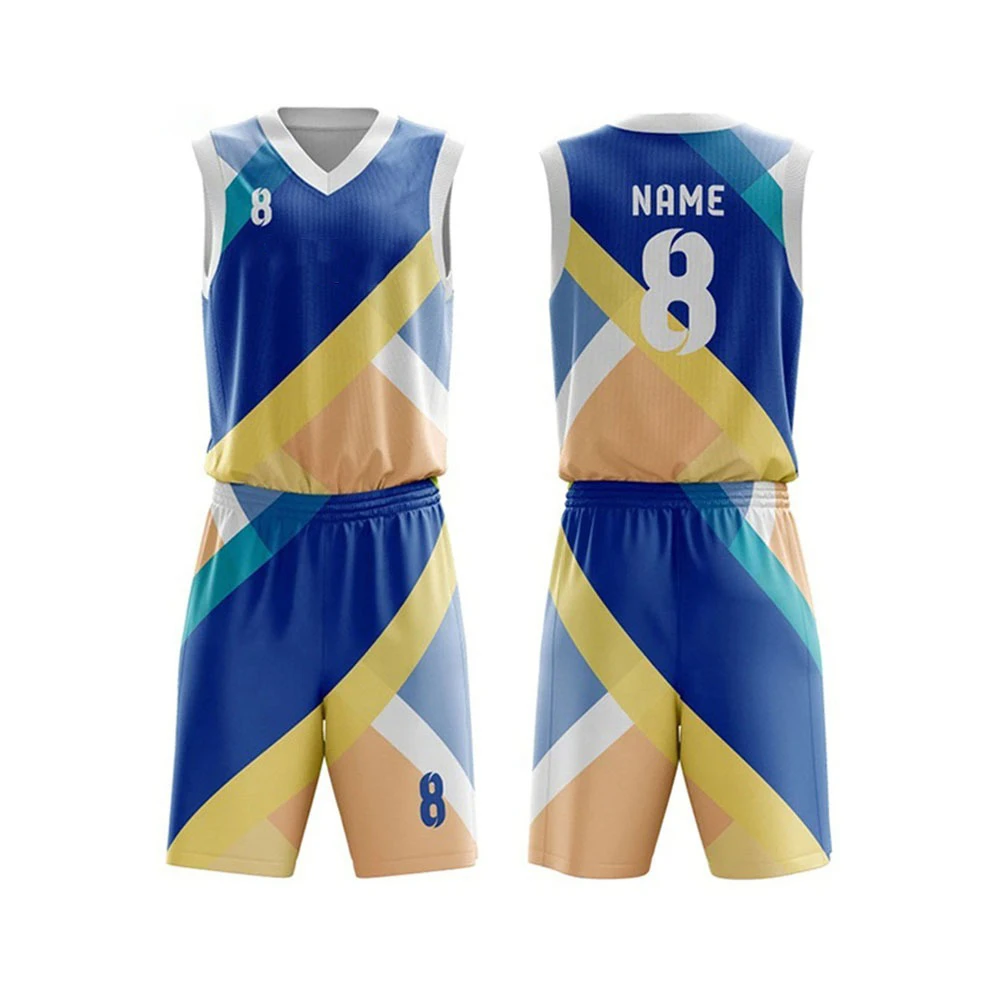 Breathable Reversible Anti UV Polyester V Neck Basketball Uniform Wholesale Top Selling Trendy Adults Basketball Uniform