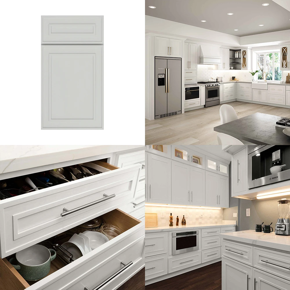 Customized High-Tech Solid Cherry Maple Wood Kitchen Cabinet Modular Design with Simple Color Ready to Assemble for Home Use
