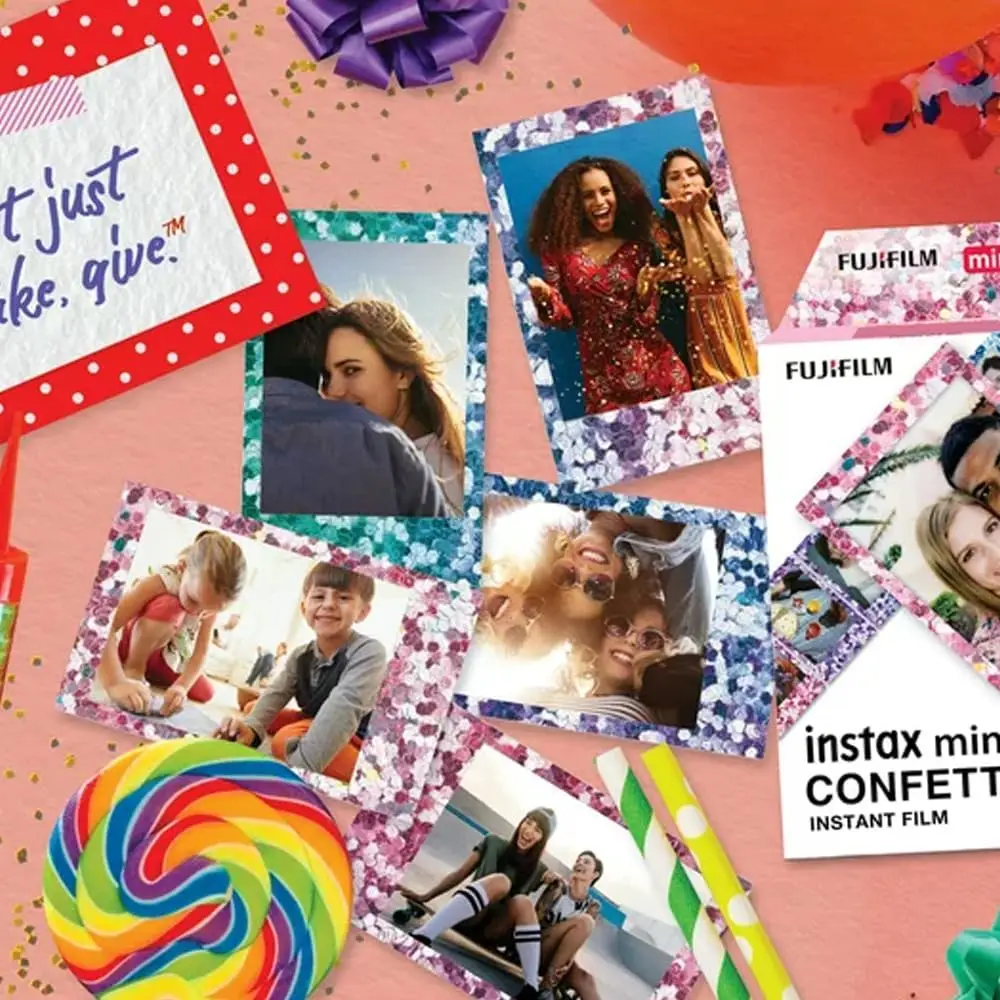 Instax конфетти мини-пленка (10 экспозиций, 3 упаковки) яркие красочные мгновенные фотографии, совместимые с Fujifilm Instax Mini-камерами