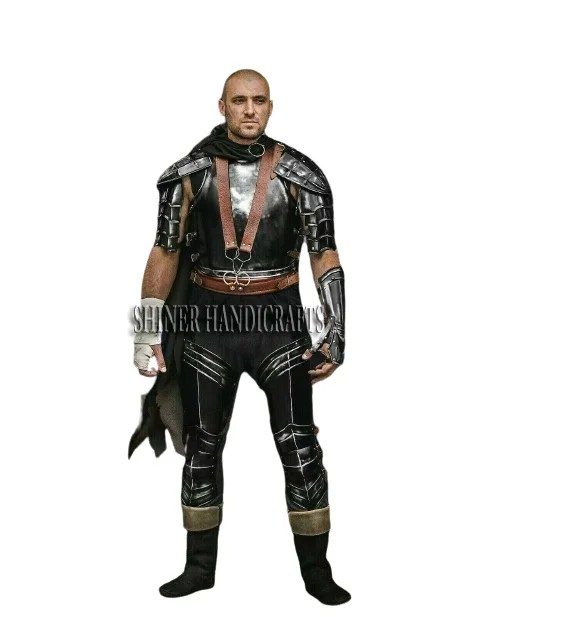 Medieval Guts Berserk Half Armor Suit Warrior Wearable Costume Black Polish Half Suit Pauldron Warrior Shoulder Jacket Halloween