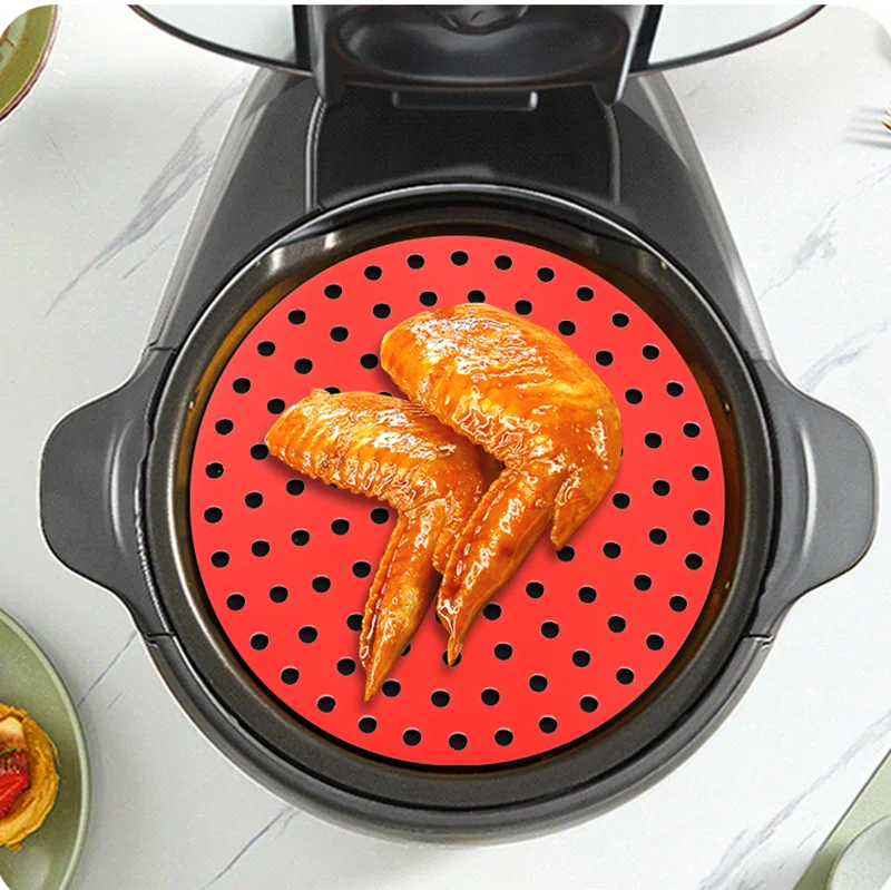 Oil Proof Airfryer Accessory Round Square Liner Forro De Freidora Aire for Parchment Paper Replacement Silicone Mat Air Fryer