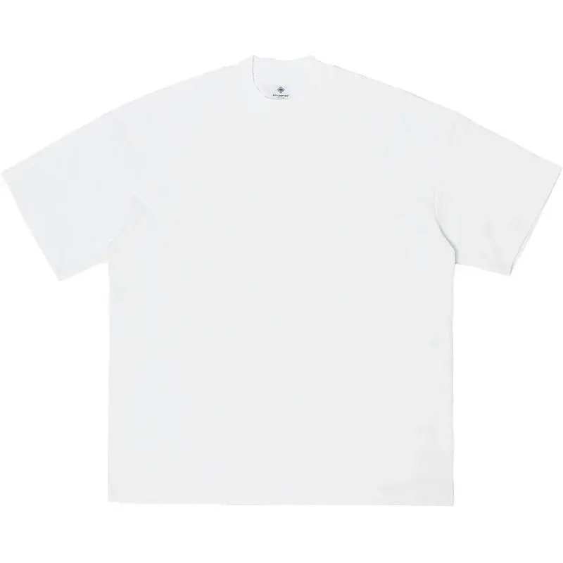 Custom Print T-shirt Mens Tee Shirt Thick Collar 100% Cotton T Shirts Heavyweight Plain Oversized Mock Neck Tshirt For Men