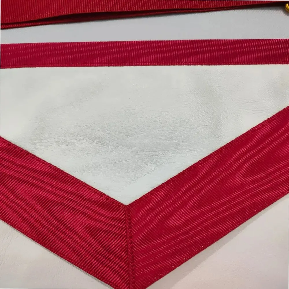 Masonic Grand Past Master apron with gold bullion blue thread purple velvet and backing with pocket and adjustable belt