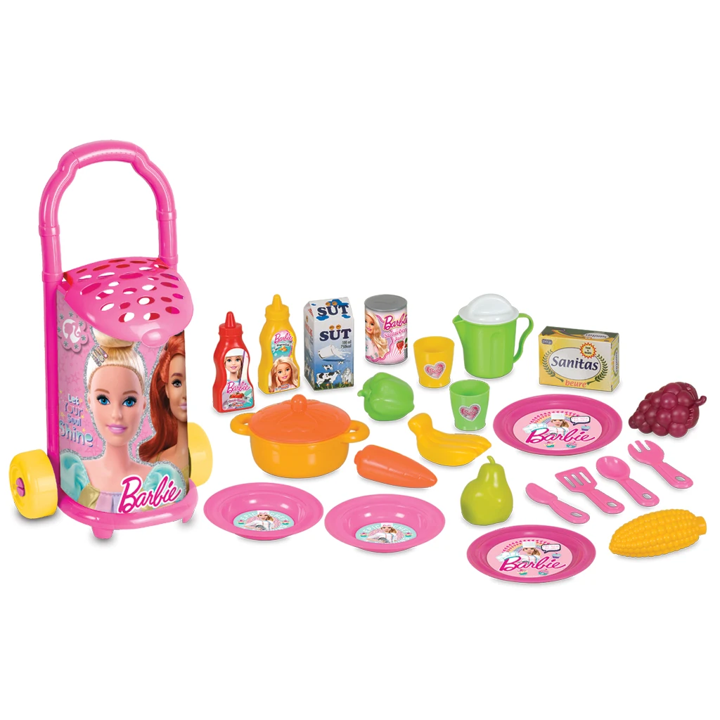 Bazaar Trolley Toys 25 pcs Licensed Product Shopping Market Cart with Accessories Educational Pretend Play Toy for girls