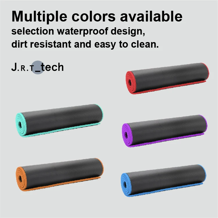 JRT custom logo 8/10/15mm thickness high quality workout durable eco friendly NBR yoga mat