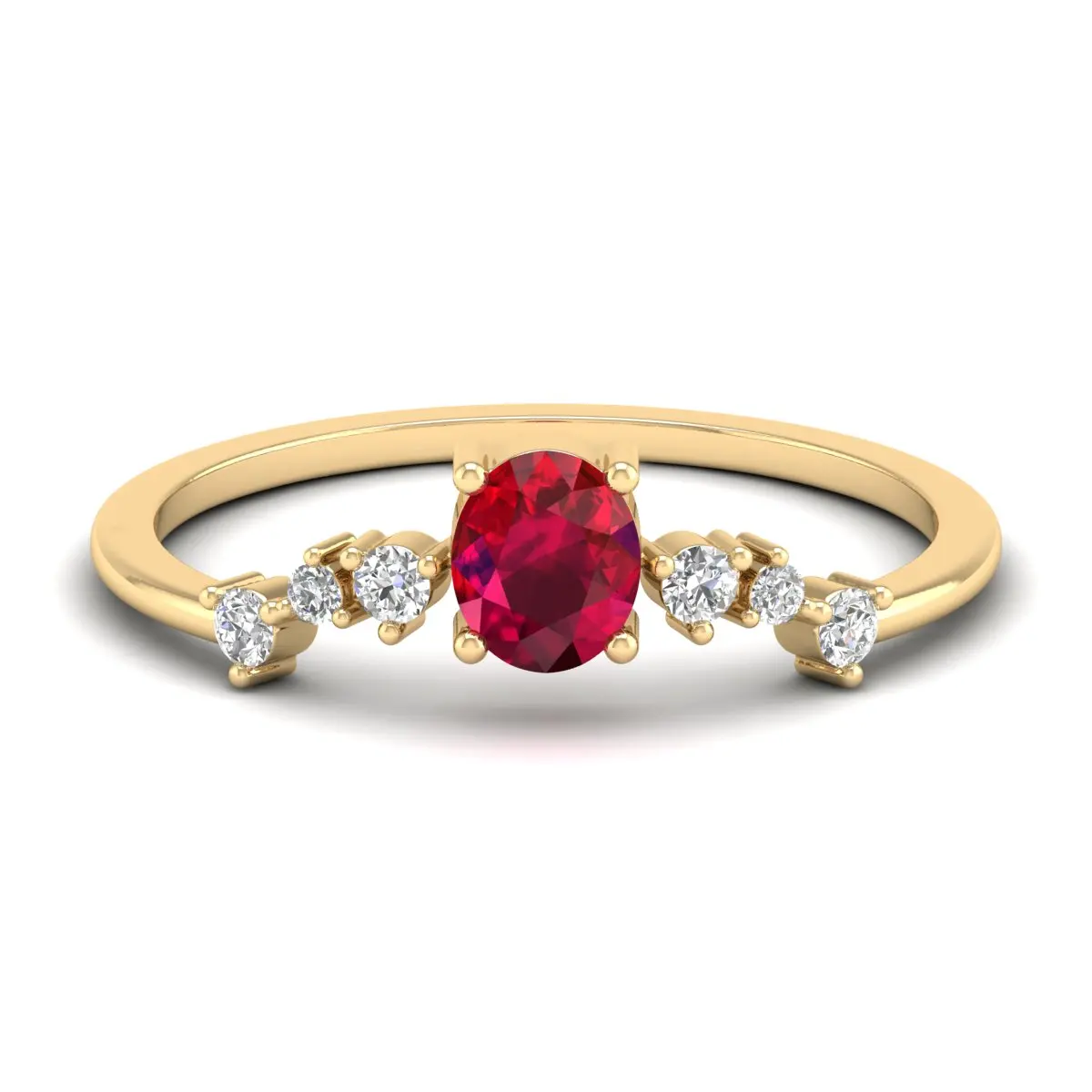 REYES Women Shiny Ruby Gemstone Wedding Promise Rings Solitaire 925 Sterling Silver Moissanite Wedding Engagement Ring for Women